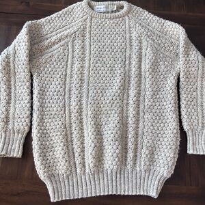 Patrick Malin Fisherman’s Cable Knit 100% Wool Sweater Size Large